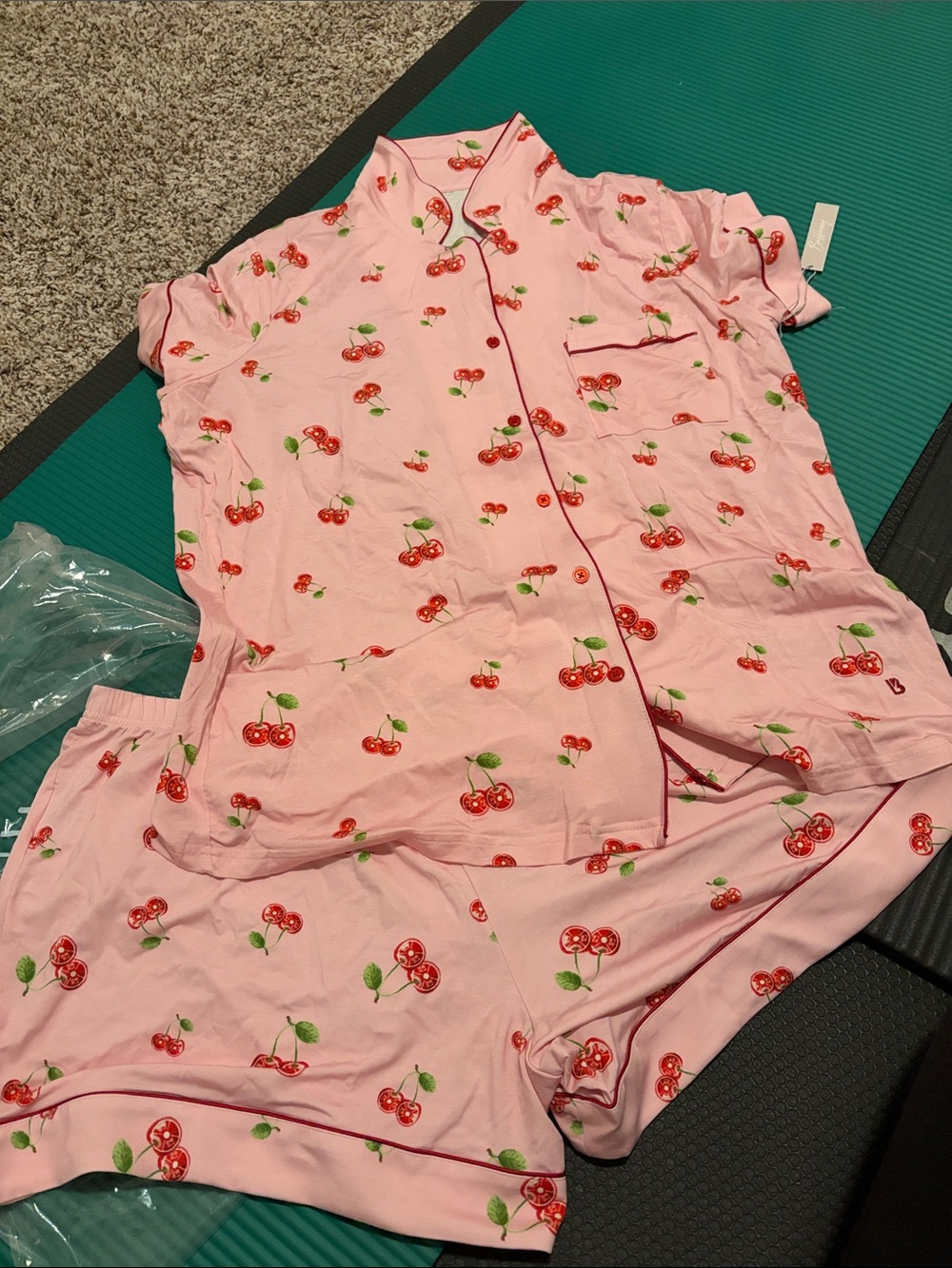 Pink Cherry Pajama short Set buffbunny